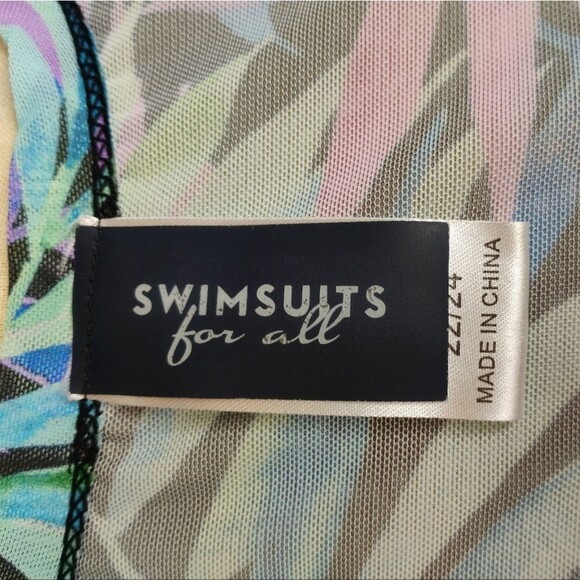 Swimsuits For All Plus Size Palmtastic Mesh High Low Cover Up Tunic size 22/24 - Picture 7 of 13